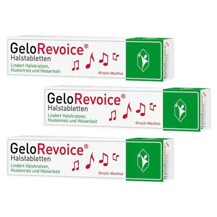 GeloRevoice Halstabletten Kirsch-Menthol bei Heiserkeit & Stimmverlust, 3x20 St