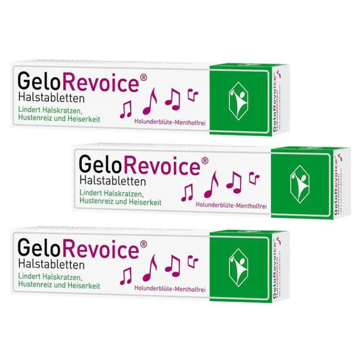 GeloRevoice Halstabletten Holunderblüte-Mentholfrei bei Heiserkeit, 3x20 St
