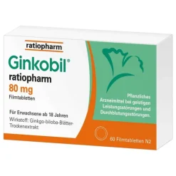 Ginkobil ratiopharm 80mg mit Ginkgo biloba, 60 St