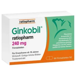 Ginkobil ratiopharm 240mg mit Ginkgo biloba, 60 St