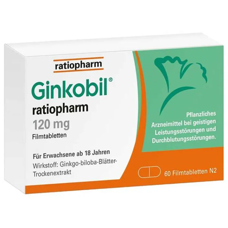 Ginkobil ratiopharm 120mg mit Ginkgo biloba, 60 St