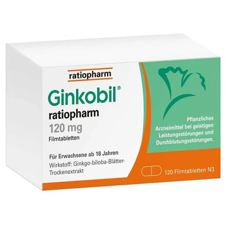 Ginkobil ratiopharm 120mg mit Ginkgo biloba, 120 St