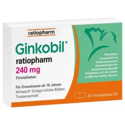 Ginkobil ratiopharm 240mg mit Ginkgo biloba, 30 St