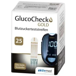 Gluco Check Gold Blutzuckerteststreifen, 25 St