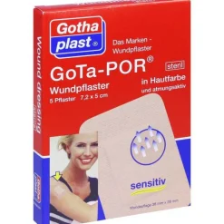 Gota-Por Wundpflaster 5x7,2 cm steril hautfarben, 5 St