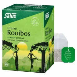 Grüner Rooibostee Pfirsich Zitrone Kräuter Früchte Tee Bio Salus, 15 St