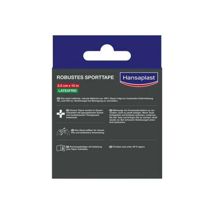Hansaplast robustes Sporttape 2,5 cmx10 m weiß, 1 St