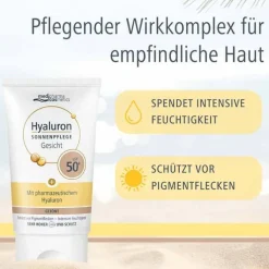 Hyaluron Sonnenpflege Gesicht LSF 50+ getönt, 50 ml