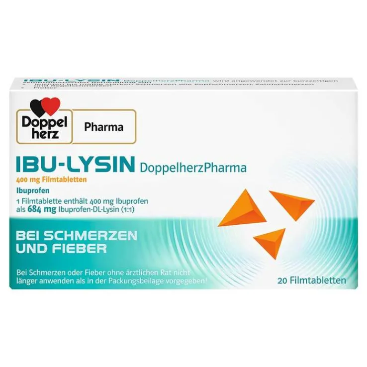 IBU-LYSIN DoppelherzPharma 400 mg Filmtabletten , 20 St