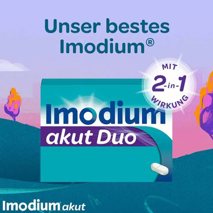 Imodium akut Duo - bei akutem Durchfall mit Blähungen, 6 St