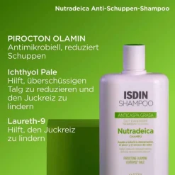 ISDIN Nutradeica Shampoo gegen Schuppen und fettiges Haar, 400 ml
