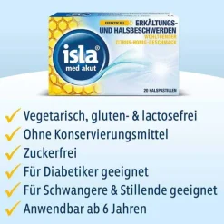isla® med akut Pastillen Zitrus-Honig-Geschmack, 50 St