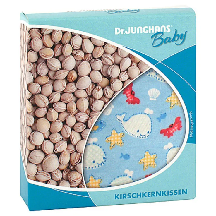 Kirschkernkissen 10x10cm Baby weiß / rosa kariert, 1 St