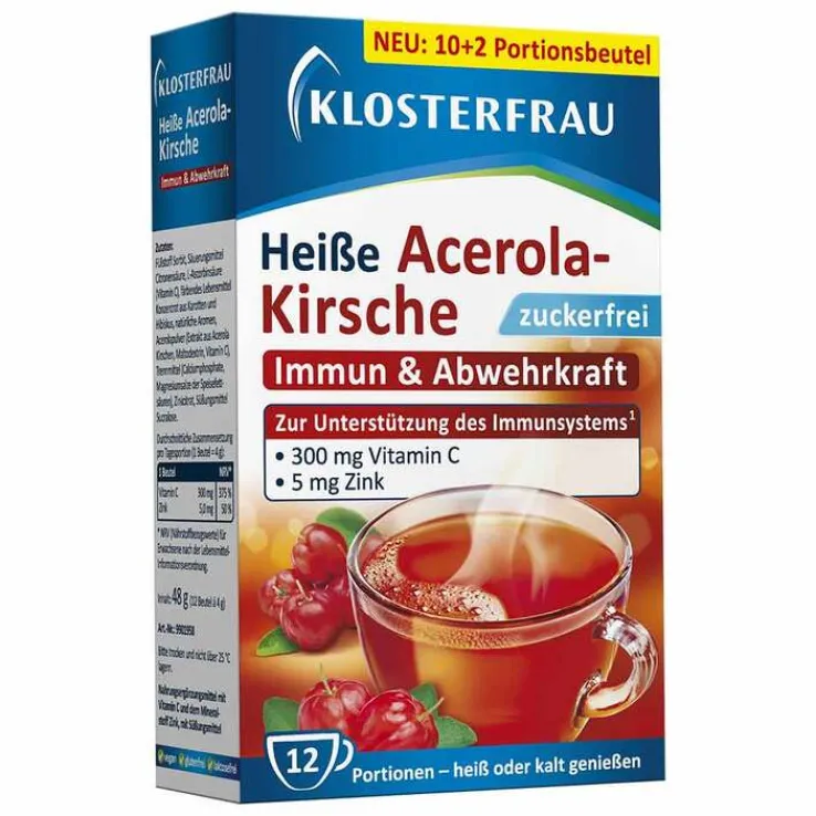 Klosterfrau heiße Acerola-Kirsche zuckerfrei Granulat , 12 St