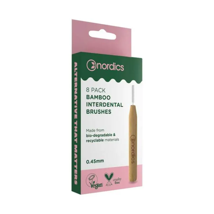 Öko Interdental Zahnbürste Bambus 0,45 mm Nordics, 8 St