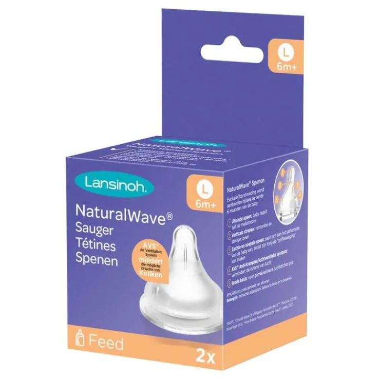 Lansinoh Naturalwave Sauger L, 2 St