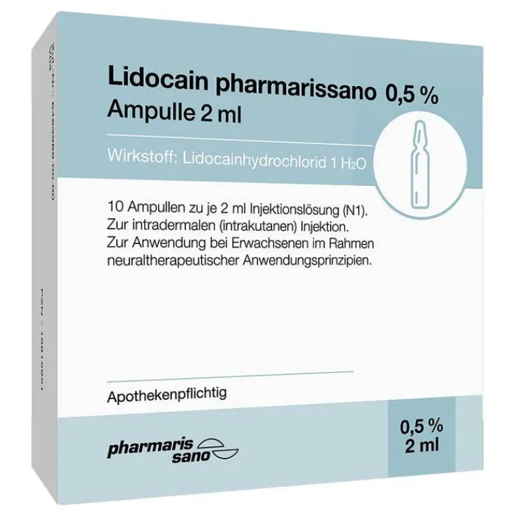 Lidocain pharmarissano 0,5% Injektionslösung Ampullen 2 ml, 10X2 ml