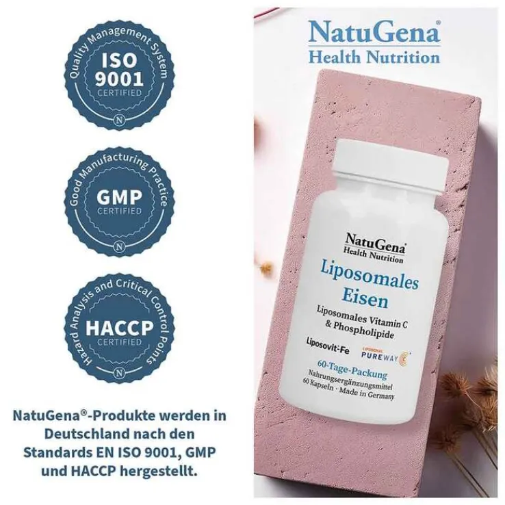 Liposomales Eisen + Vitamin C vegan Kapseln, 60 St