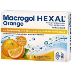 Macrogol HEXAL Orange Pulver zur Herstellung einer Lösung zum Einnehmen Beutel , 10 St