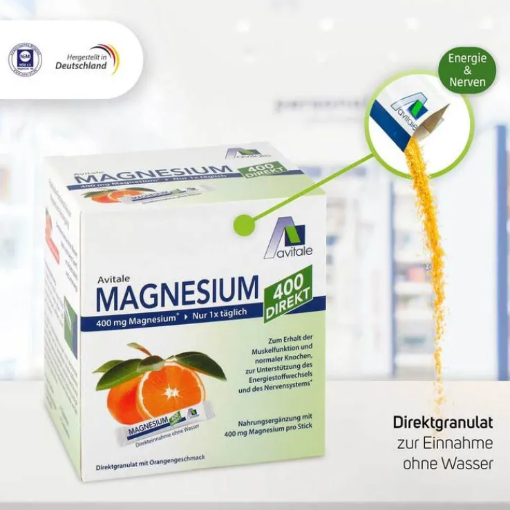 Magnesium 400 direkt Orange Portionssticks, 20X2.1 g