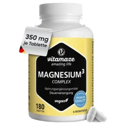 Magnesium 350 mg Komplex Citrat / Oxid / Carbonat vegan Tabletten , 180 St