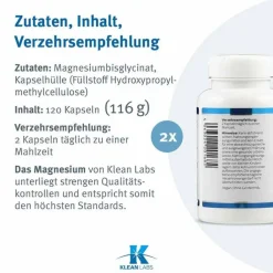 Magnesium Bisglycinat Kapseln, 120 St