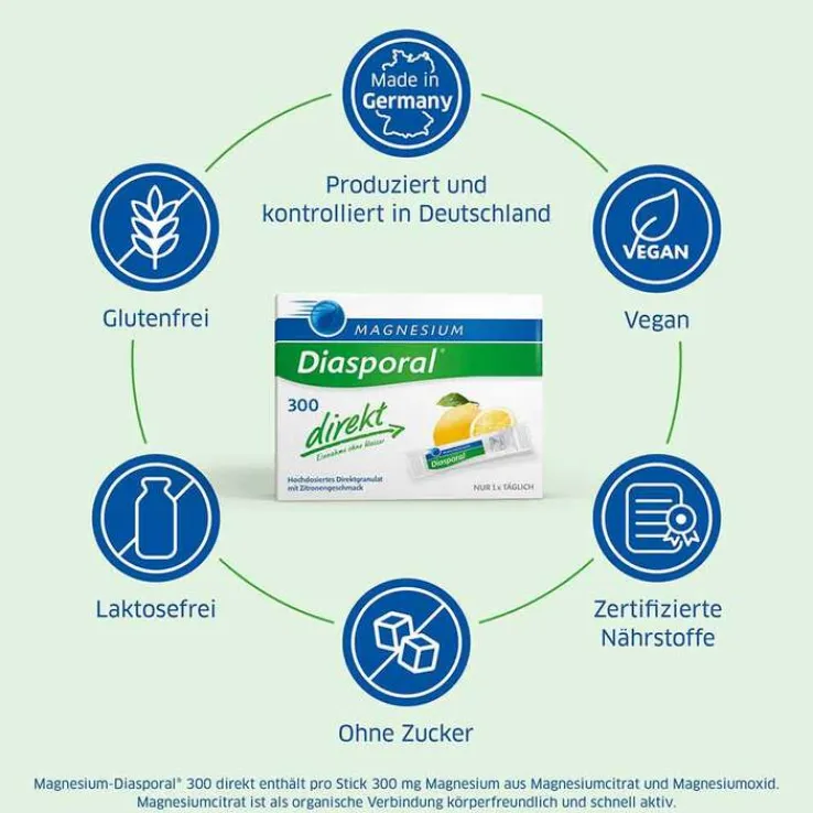 Magnesium Diasporal 300 direkt Granulat, 20 St