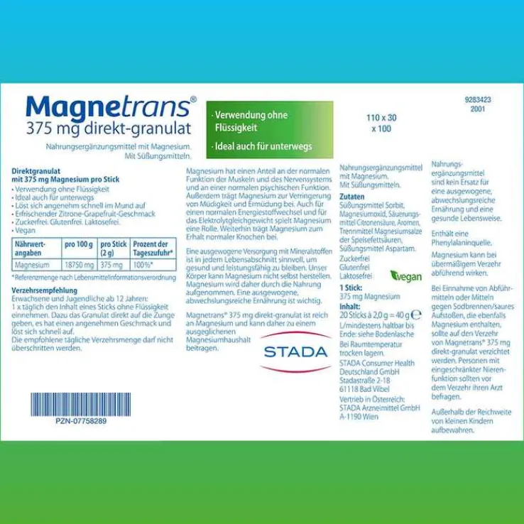 Magnetrans direkt 375 mg Granulat, 20 St