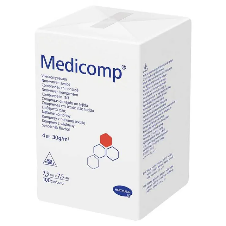 Medicomp Kompressen 7,5x7,5 cm unsteril, 100 St