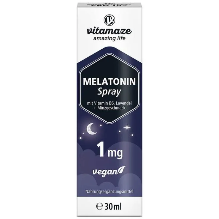 Melatonin 1 mg hochdosiert vegan Spray, 30 ml
