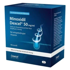 Minoxidil Dexcel 50 mg / ml Spray z.Anw.a.d.Kopfhaut, 3X60 ml