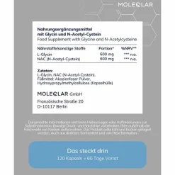 Moleqlar Glynac Glycine & N-Acetylcysteine Kapseln, 120 St