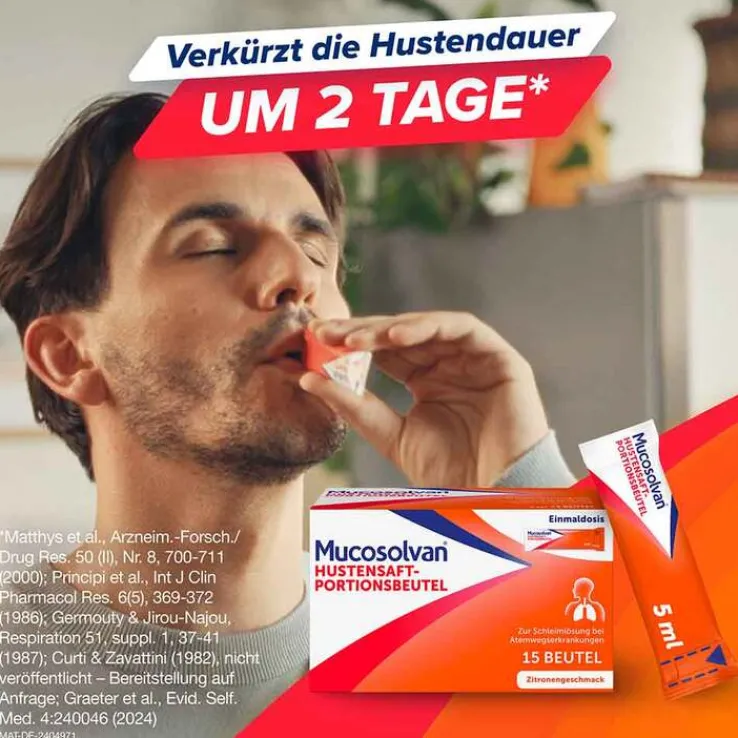 Mucosolvan Hustensaft-Portionsbeutel, 15X5 ml