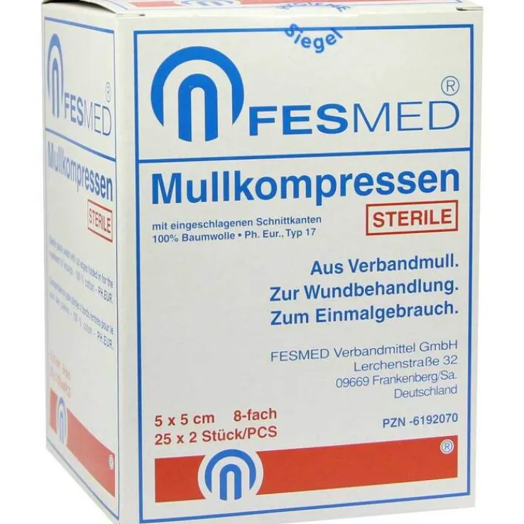 Mullkompressen ES 5x5 cm steril 8-fach, 25X2 St