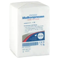 Mullkompressen 10x10 cm 8-fach unsteril, 100 St