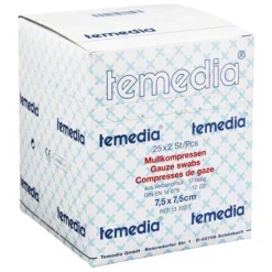 Mullkompressen 7,5x7,5cm 12-fach steril 17fädig, 50 St