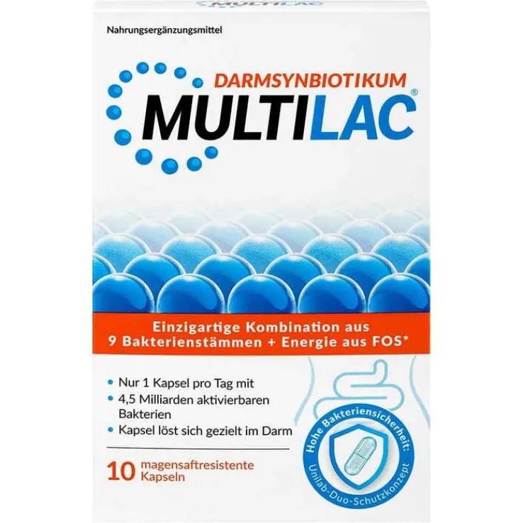 Multilac Synbiotikum magensaftresistent Kapseln, 10 St