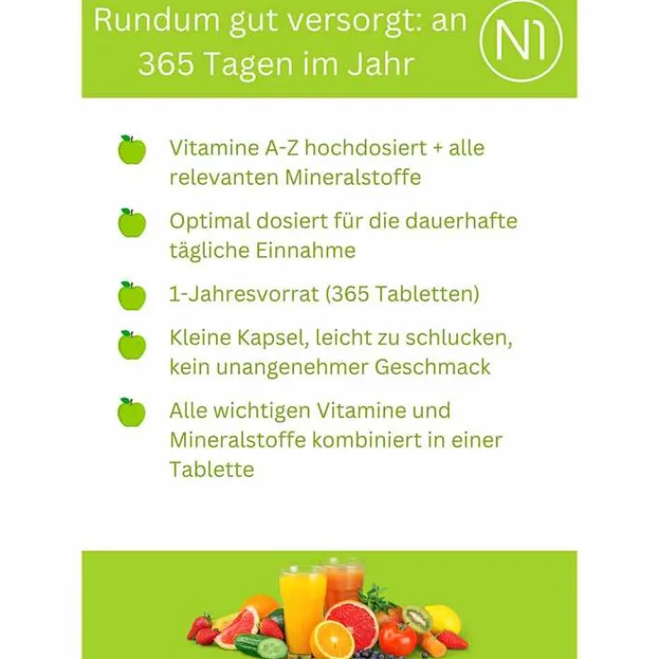 N1 Multivitamine + Mineralstoffe Tabletten, 365 St