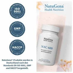 NAC 600 N-Acetyl-L-Cystein aus Fermentation Kapseln , 90 St