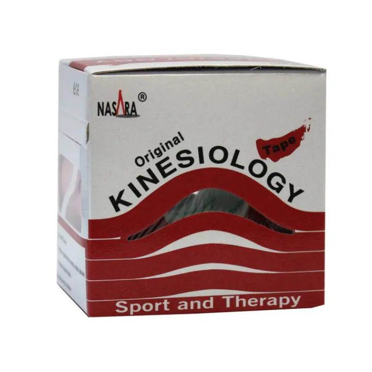 Nasara Kinesio Tape 5 cm x 5 m rot inkl.Spenderbox, 1 St