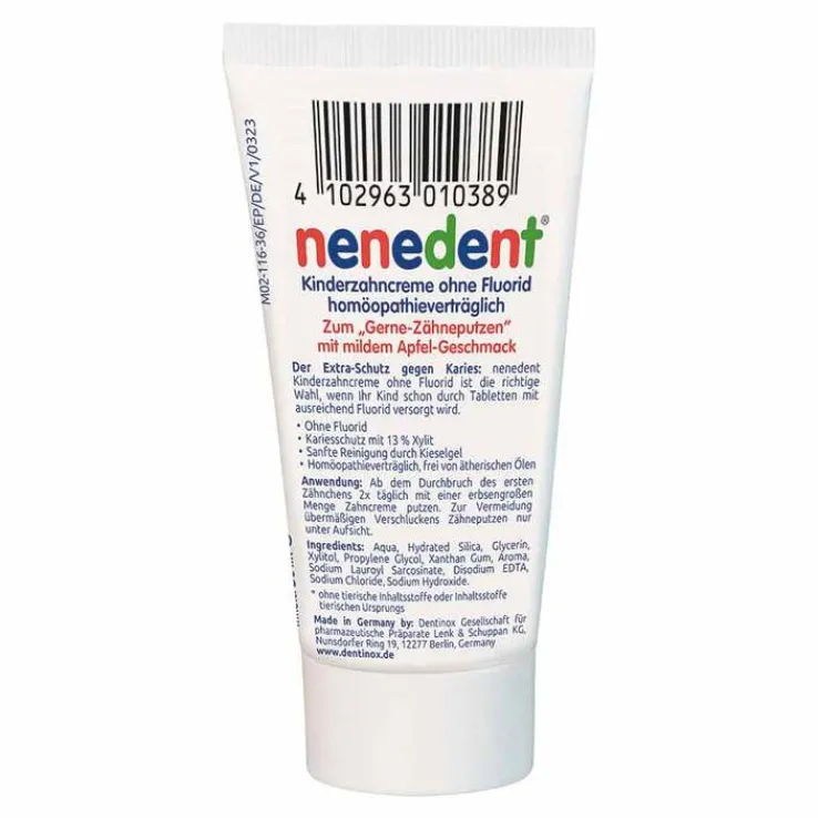 Nenedent Kinderzahncreme ohne Fluor, 50 ml