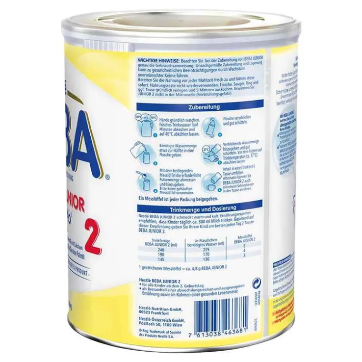 Nestle Beba Junior 2 + Pulver, 800 g