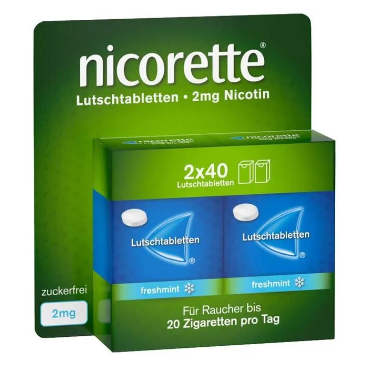 Nicorette freshmint 2 mg Lutschtabletten gepresst, 80 St