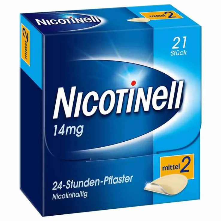 NICOTINELL 14 mg / 24-Stunden- Nikotinpflaster, Pflasterstärke Mittel (2), 21 St