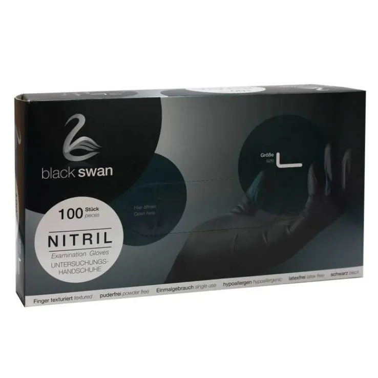Nitril Handschuhe puderfrei Größe L schwarz, 100 St