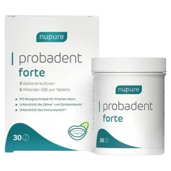 Nupure probadent forte 3 Bakterien Kulturen 5 Mrd. KBE Lutschtabletten, 30 St