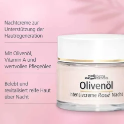 Olivenöl Intensivcreme Rose Nachtcreme, 50 ml