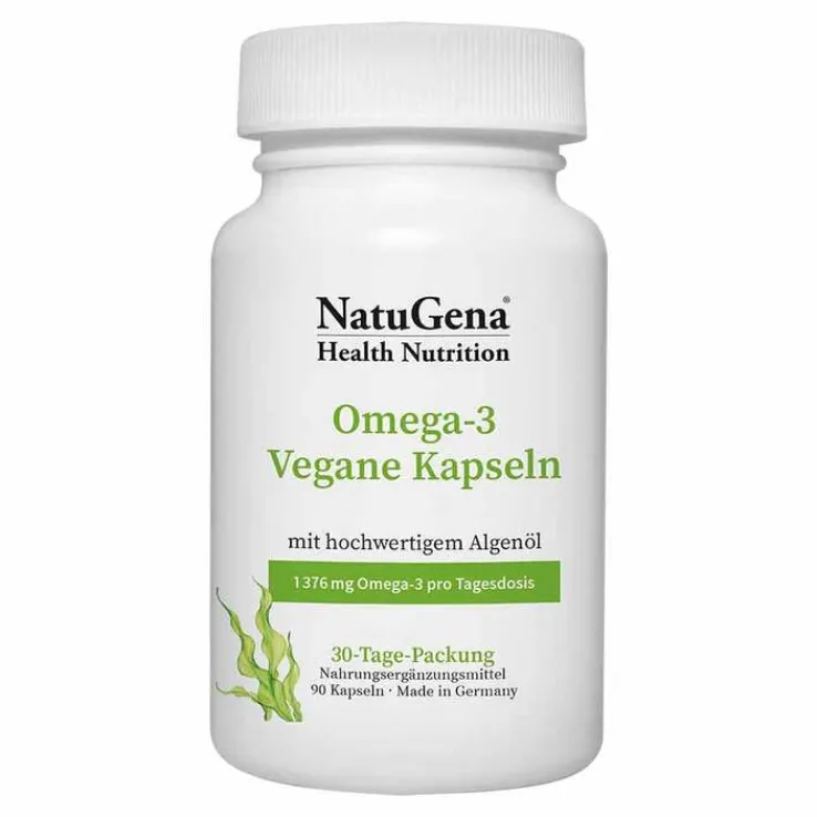 Omega-3 Vegan 1376mg 751 DHA 375 EPA Algenöl Kapseln , 90 St