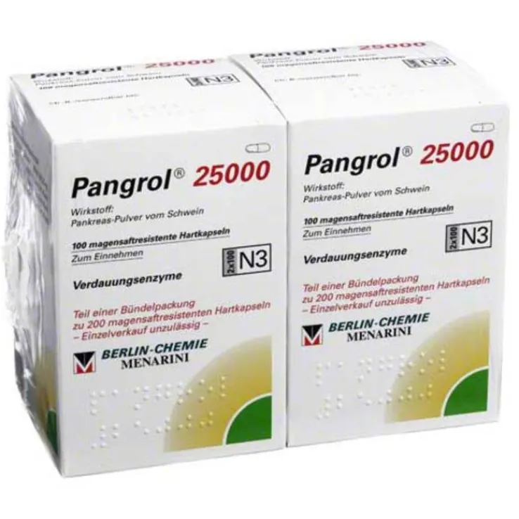 Pangrol 25000 Hartkapseln mit magensaftresistent überzogene Pell., 200 St