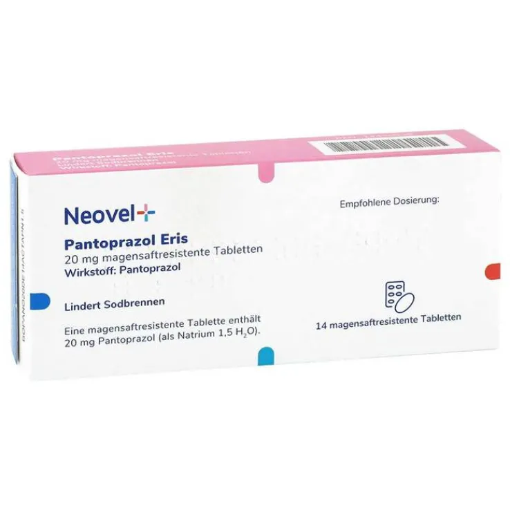 Pantoprazol Eris 20 mg magensaftresistent Tabletten Neovel+, 14 St